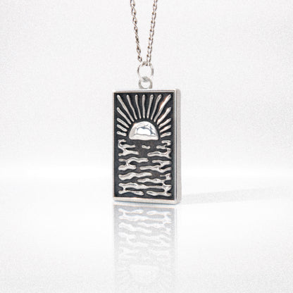 Solaque Echoes of Dusk handmade sterling silver pendant jewellery on white background