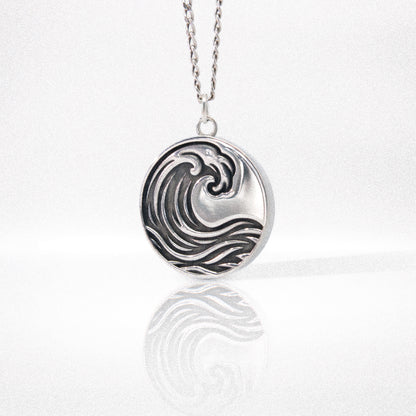 Solaque Ocean Drift handmade sterling silver pendant jewellery on white background