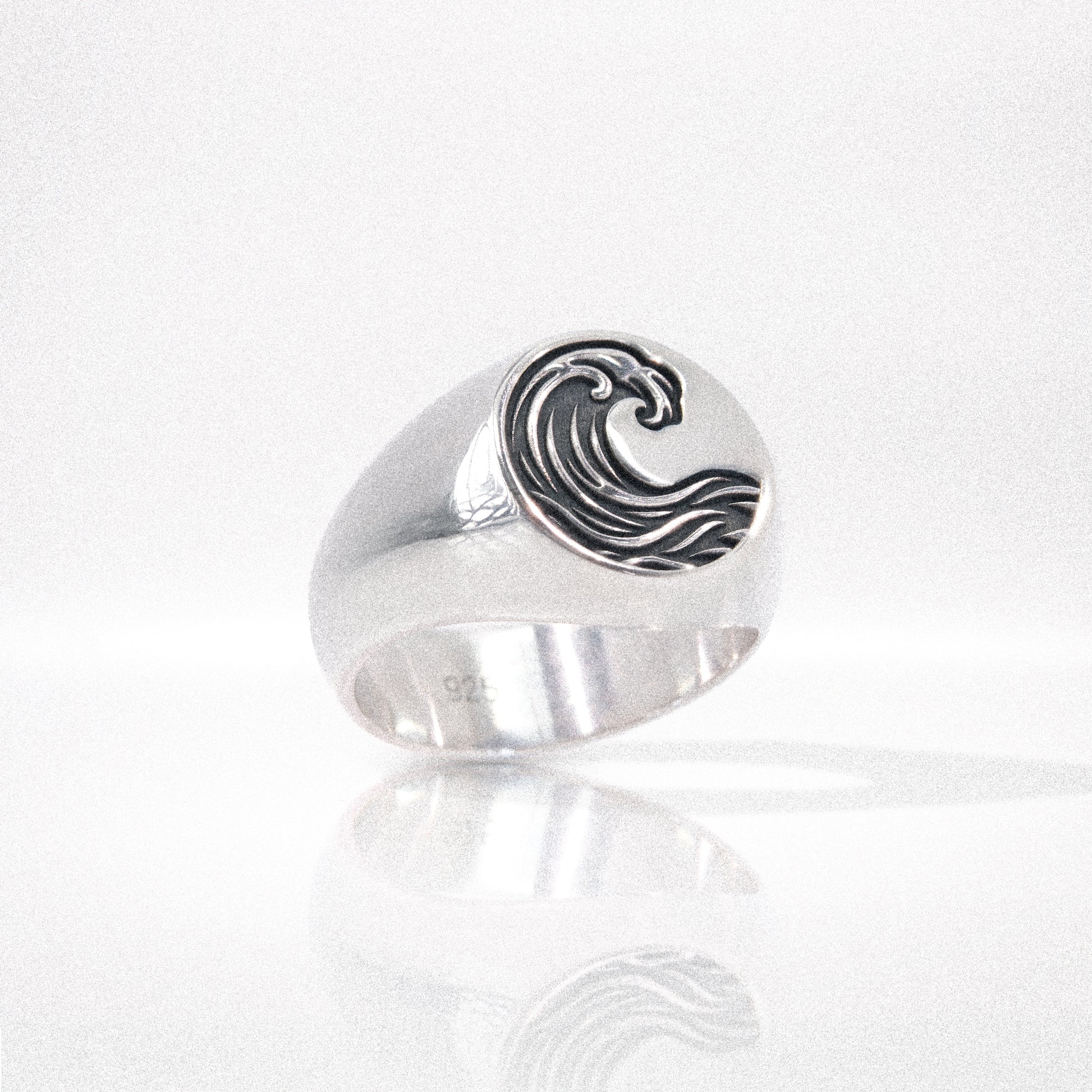 Solaque Ocean Drift handmade sterling silver ring jewellery on white background