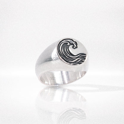 Solaque Ocean Drift handmade sterling silver ring jewellery on white background